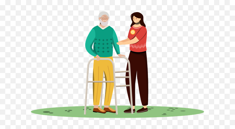 Nursing Icon - Download In Line Style Elderly Care Cartoon Png,Nursing Icon