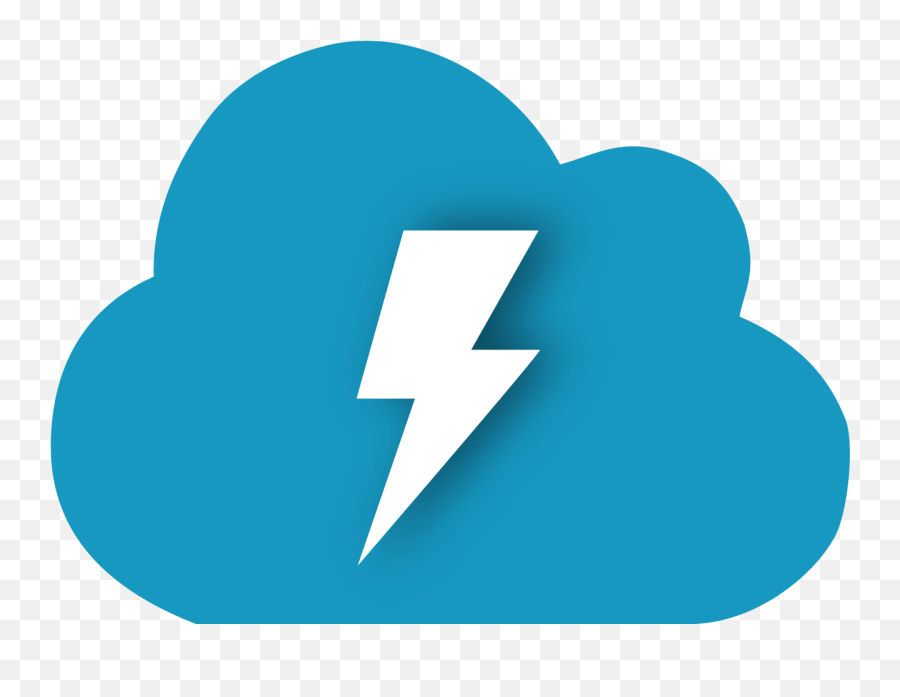 Download Hd Cloud And Lightning Bolt - Lightning Transparent Salesforce Lightning Icon White Png,Lightning Transparent