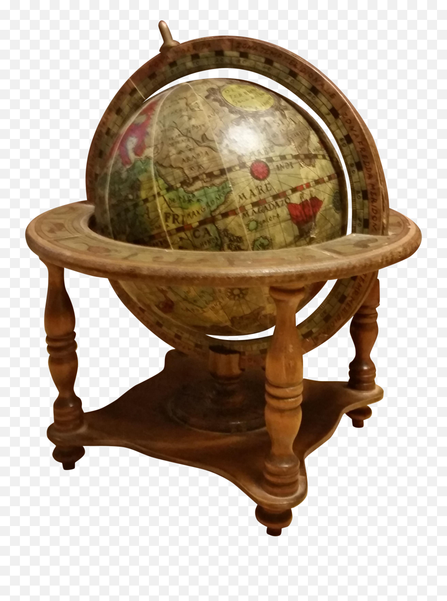 Download Hd Old Globe Png - Globe Transparent Png Image Old World Italian Desk Globe,Globe Png