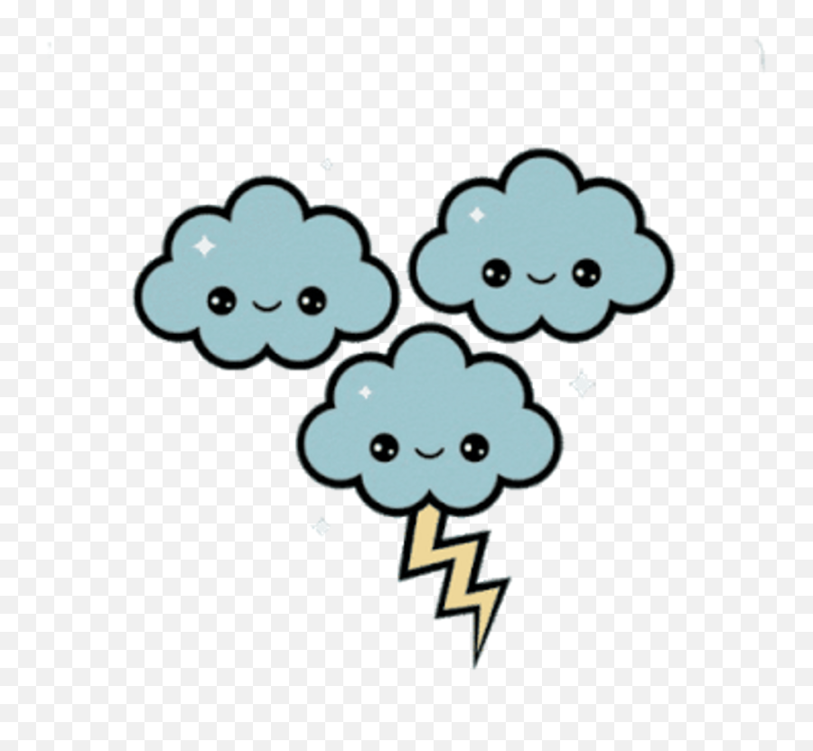 Download Cloud Clipart Kawaii - Cute Thundercloud Png Image Cute Transparent Cloud Clipart,Thunder Cloud Png