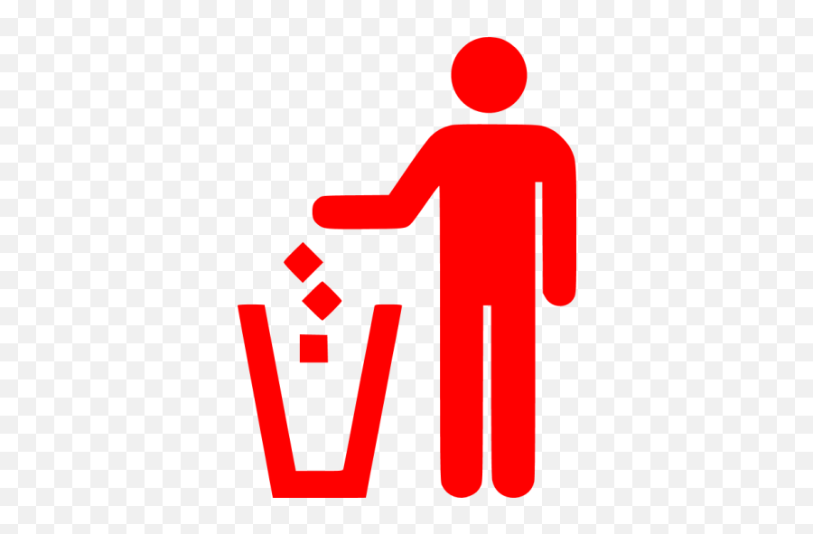 Red Trash Icon - Free Red Trash Icons Litter Sign Png,Trash Icon Png