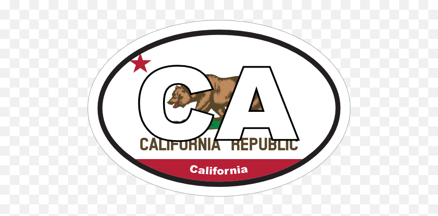 California Ca State Flag Oval Magnet - Circle Png,California Flag Png