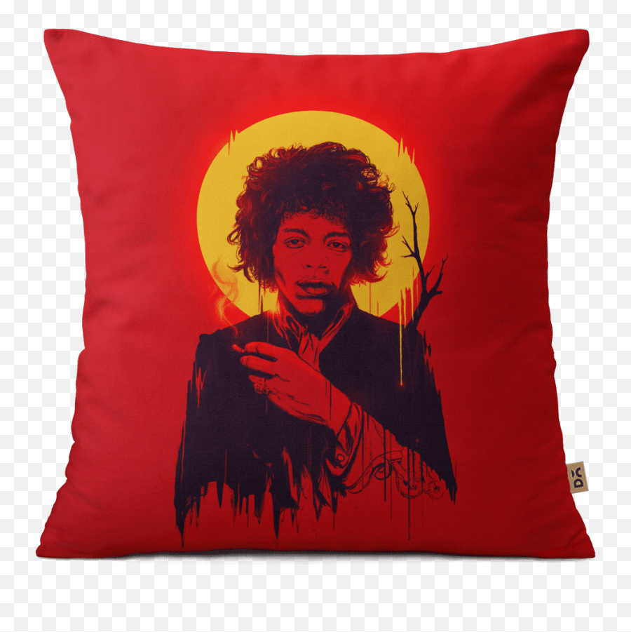 Dailyobjects Jimi Hendrix Red 16 Cushion Cover Buy Online - Cushion Png,Jimi Hendrix Png