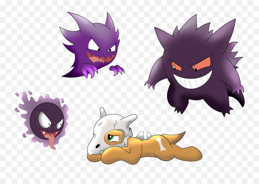 Download - Gengar Haunter Gastly And Cubone Png,Gastly Png