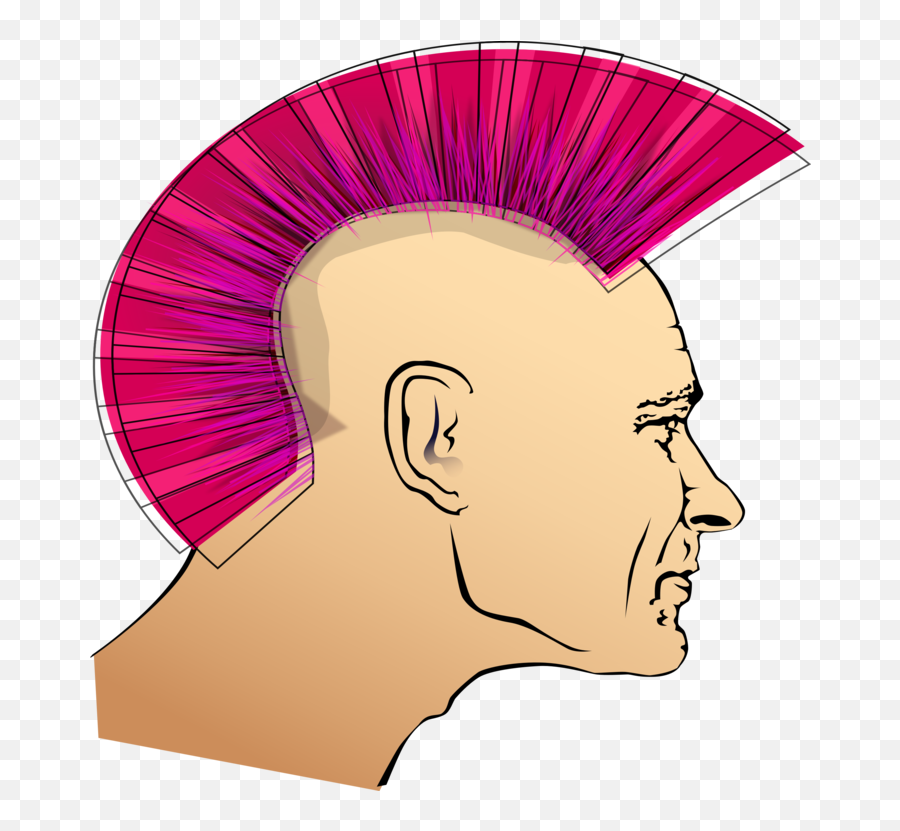 Hairstyle Art Chin Png Clipart - Punk Hair Clip Art,Mohawk Png