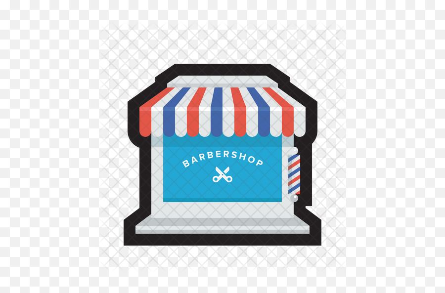 Barbershop Icon Of Colored Outline - Hair Salons Building Clipart Transparent Png,Barbershop Png
