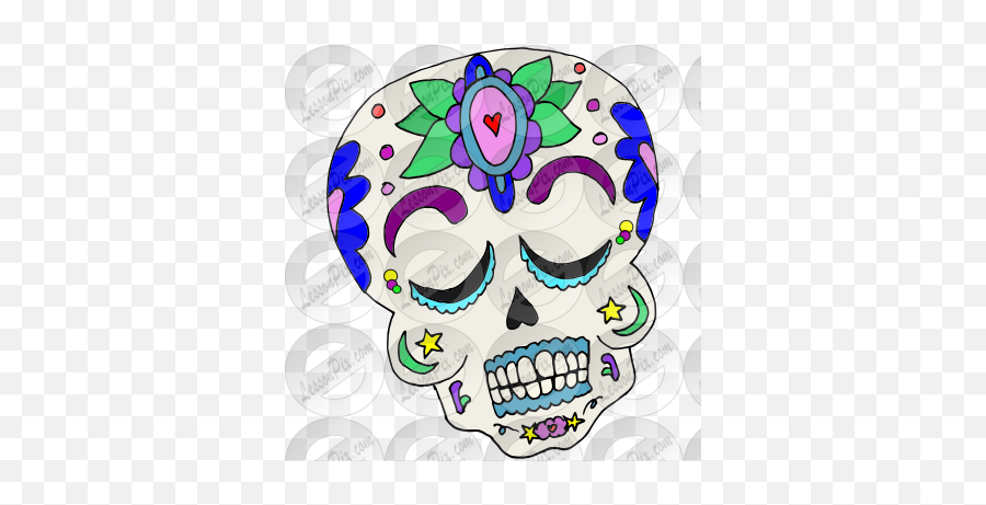 Sleepy Calavera Picture For Classroom Therapy Use - Great Skull Png,Calavera Png