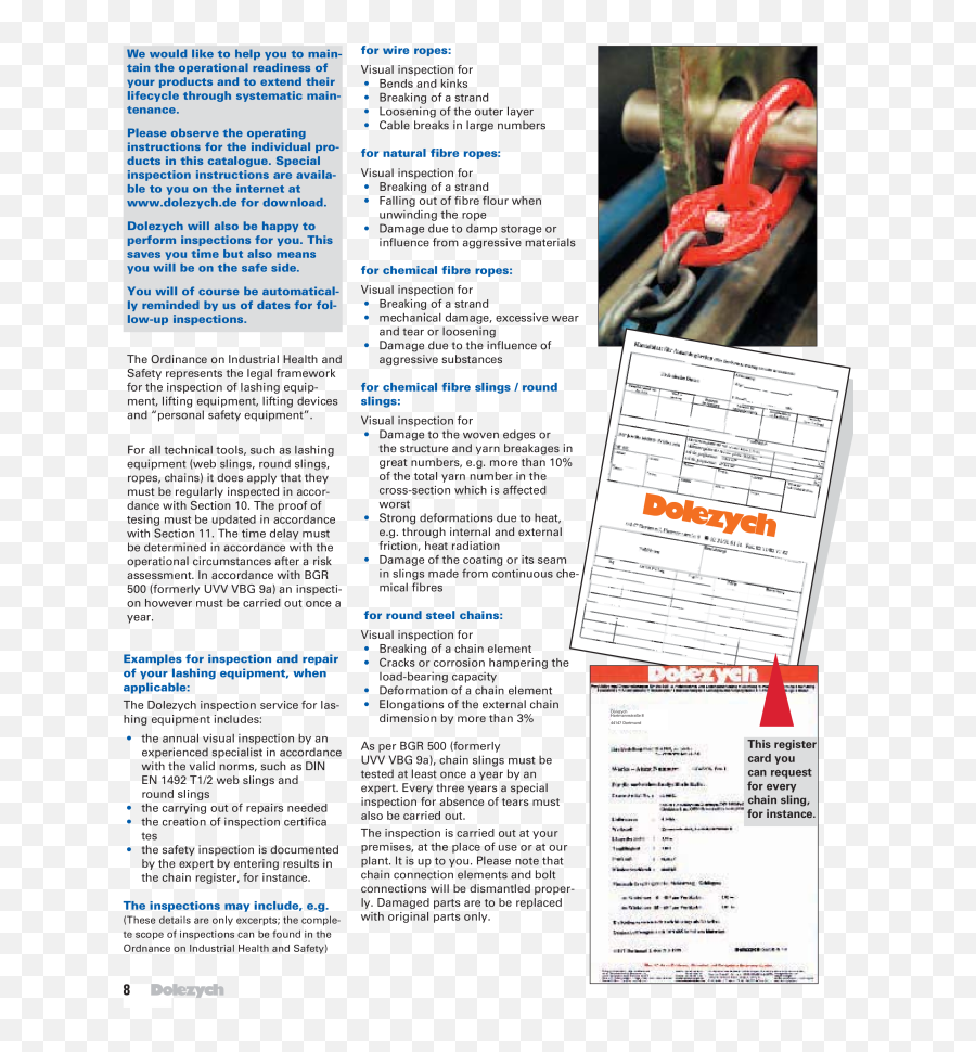 Dolezych Main Catalogue Slings Psa Ropes Chains - Page 8 Brochure Png,Breaking Chains Png