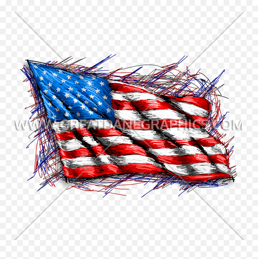 Scribble American Flag Production Ready Artwork For T - American Png,American Flag Png