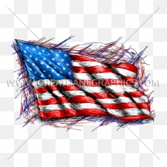 Scribble American Flag Production Ready Artwork For T - png
