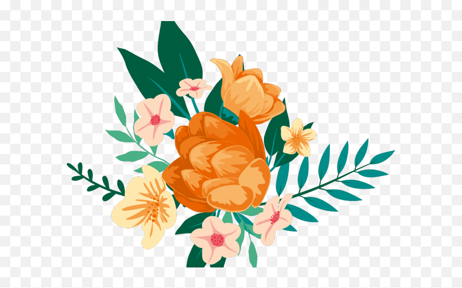 Painting Clipart Watercolor Paint - Flowers Design No Background Png,Orange Flower Png