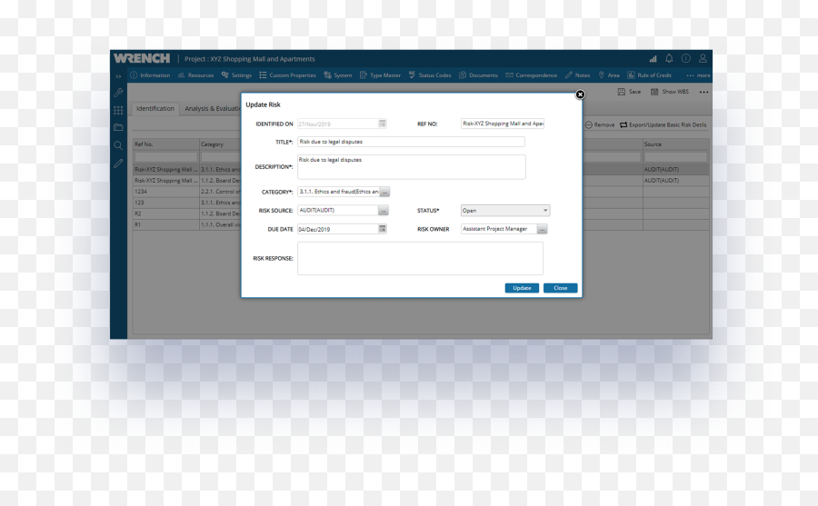 Risk1 - Wrench Solutions Project Management Information System Vertical Png,Status Update Icon