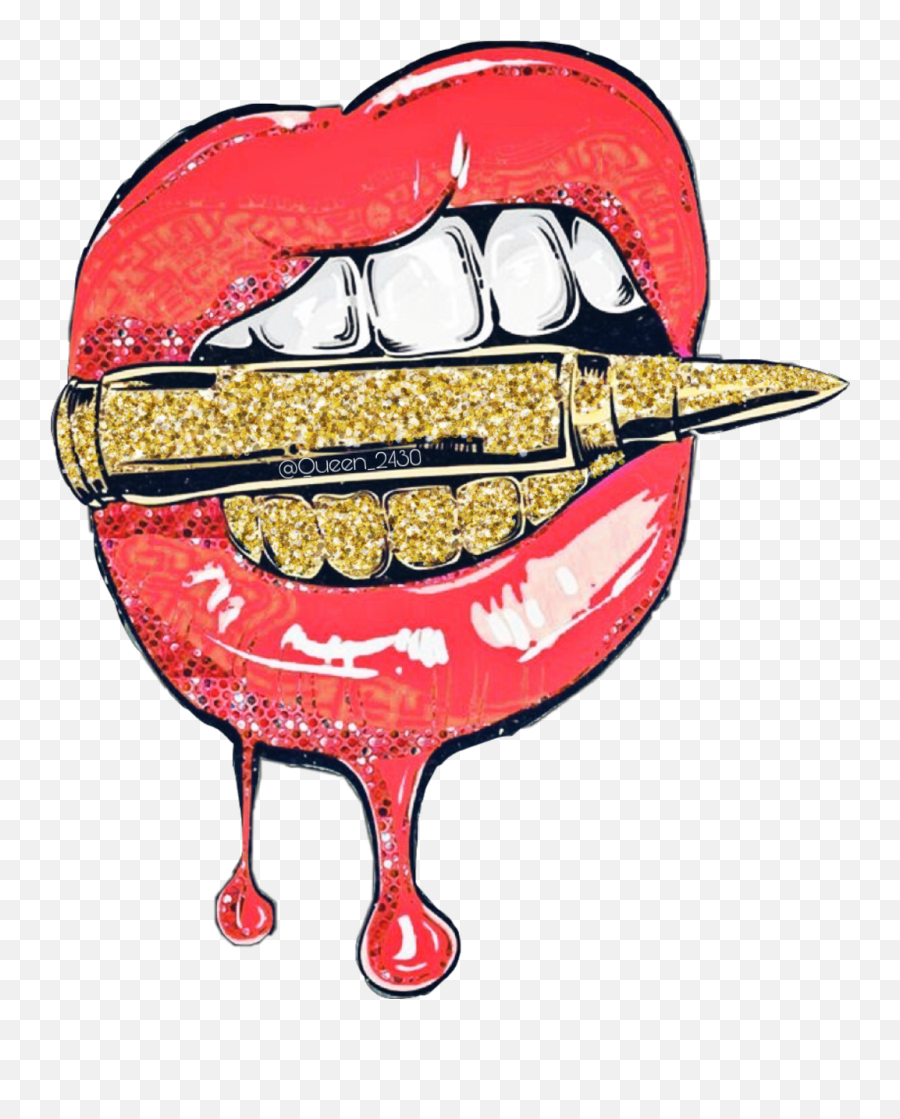 Kiss - Transparent Gold Lips Clipart Png,Cartoon Bullet Png - free  transparent png images 