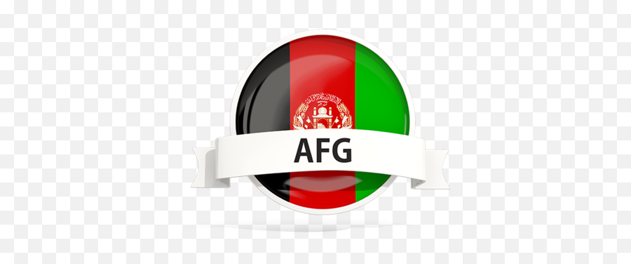 Round Flag With Banner Illustration Of Afghanistan - Afghanistan Flag Png,Afghanistan Flag Icon