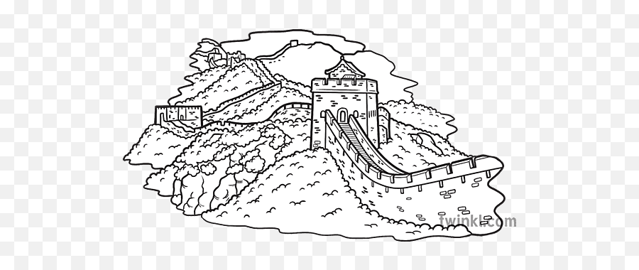 Great Wall Of China Landscape Map Icon Landmark Usa - Language Png,Map Of Usa Icon