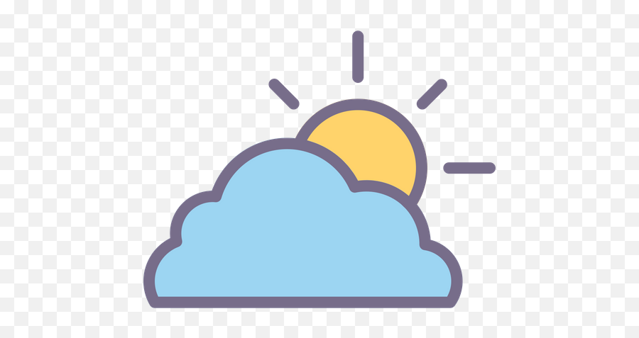 Sunny Day Icon Of Colored Outline Style - Sunny Weather Icon Png,Sunny Icon