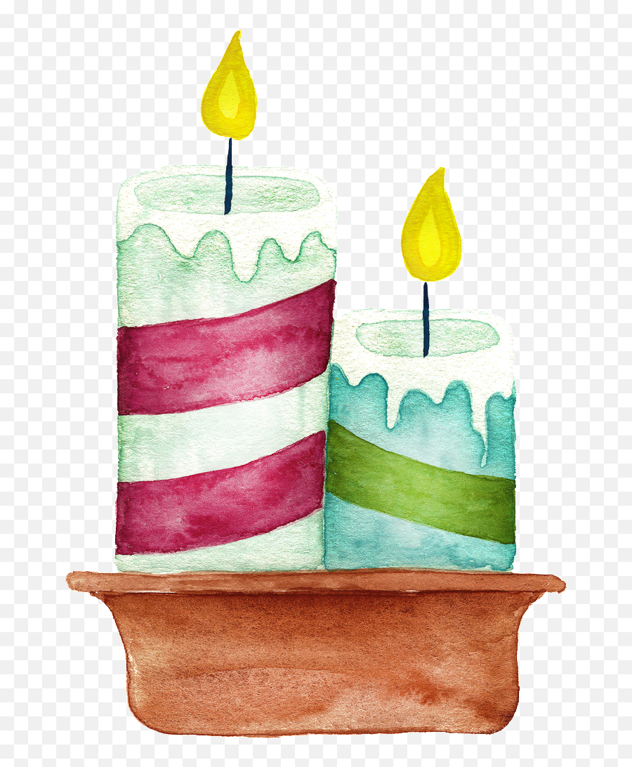 Download Hand Painted Two Christmas Candles Png Transparent - Boat,Christmas Candle Png
