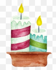 Download Hand Painted Two Christmas Candles Png Transparent - Boat,Christmas Candle Png