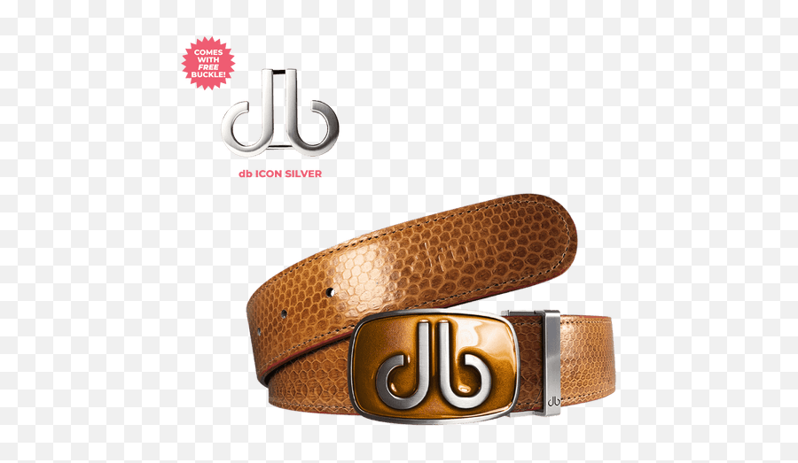 Dark Brown Snakeskin Leather Belt With Biscuit Tinted Buckle - High Resolution Belt Png,Free Golf Icon