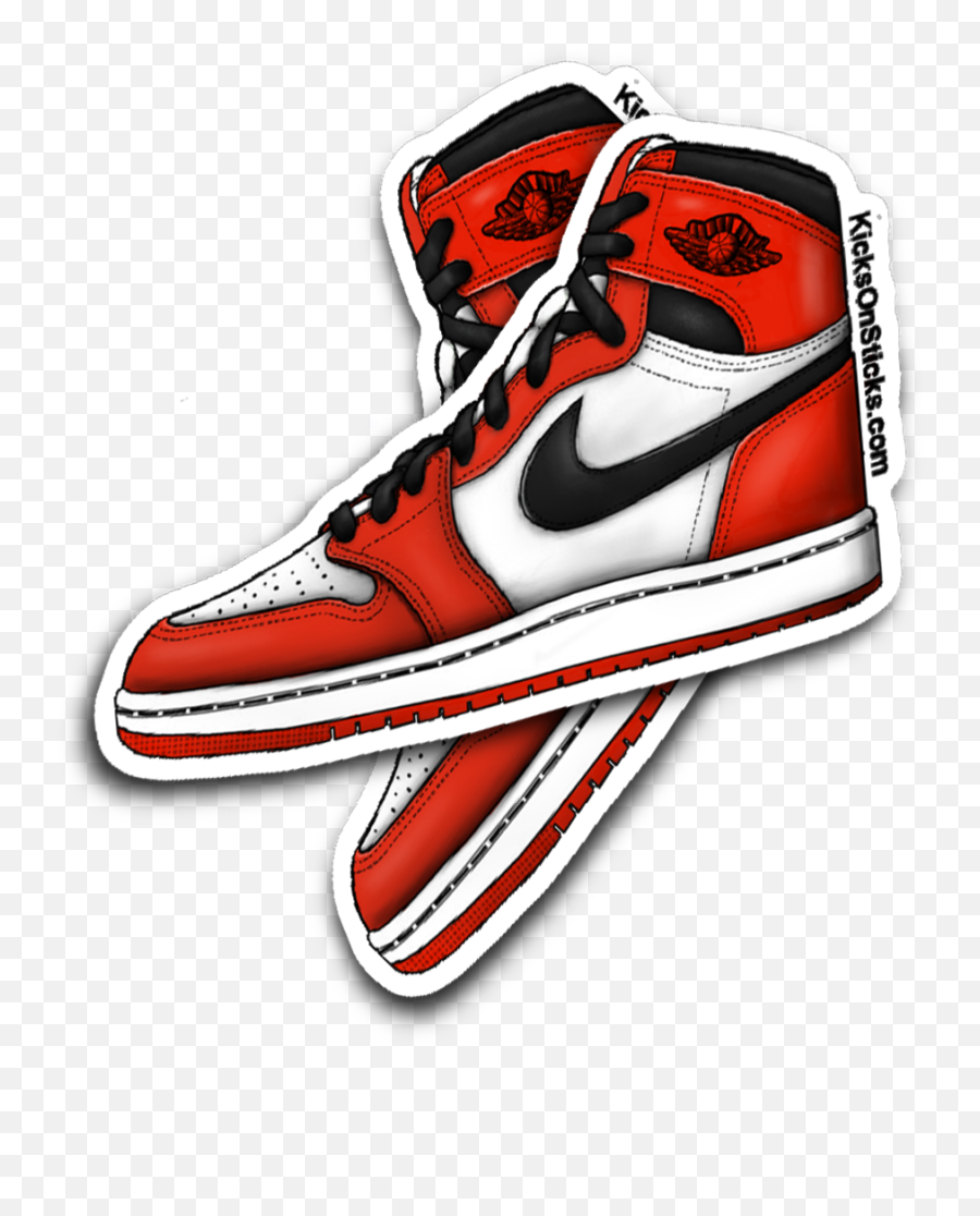 Jordan 1 Chicago Sneaker Sticker - Nike Air Jordan I Air Jordan 1 Clipart Png,Jordan Png