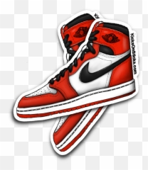 Jordan 1 Chicago Sneaker Sticker - Nike Air Jordan I Air Jordan 1 Clipart Png,Jordan Png