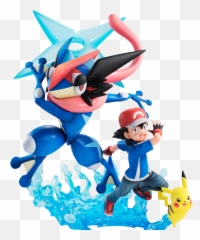 Download Ash Pikachu And - Ash Greninja Figure Png,Greninja Png