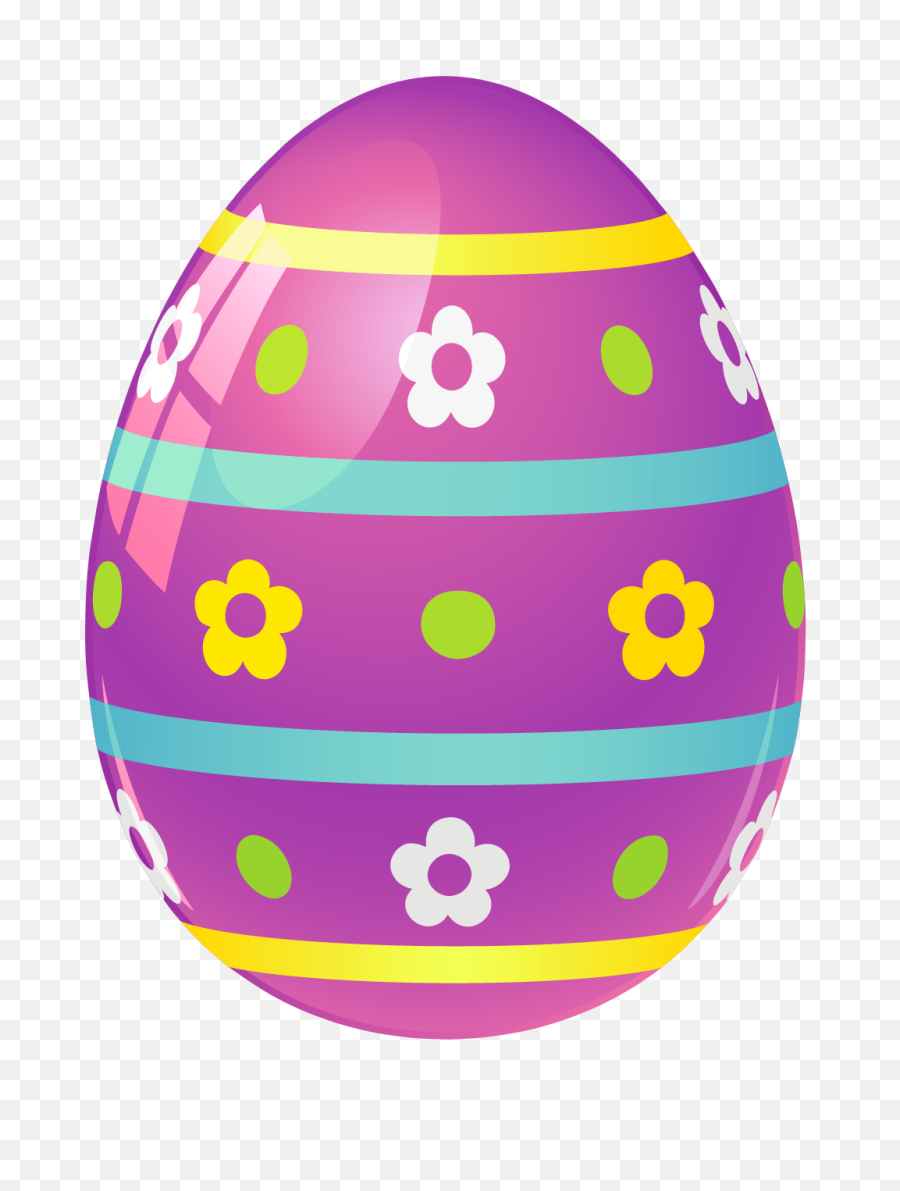 Purple Easter Egg With Flowers Png - Easter Egg Png,Happy Easter Png