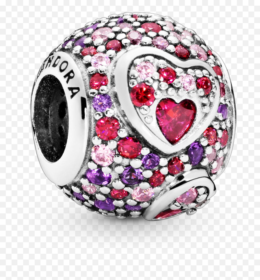 Asymmetrical Hearts Pavé Charm Pandora Hk - Asymmetric Hearts Of Love Pandora Png,Bling Png