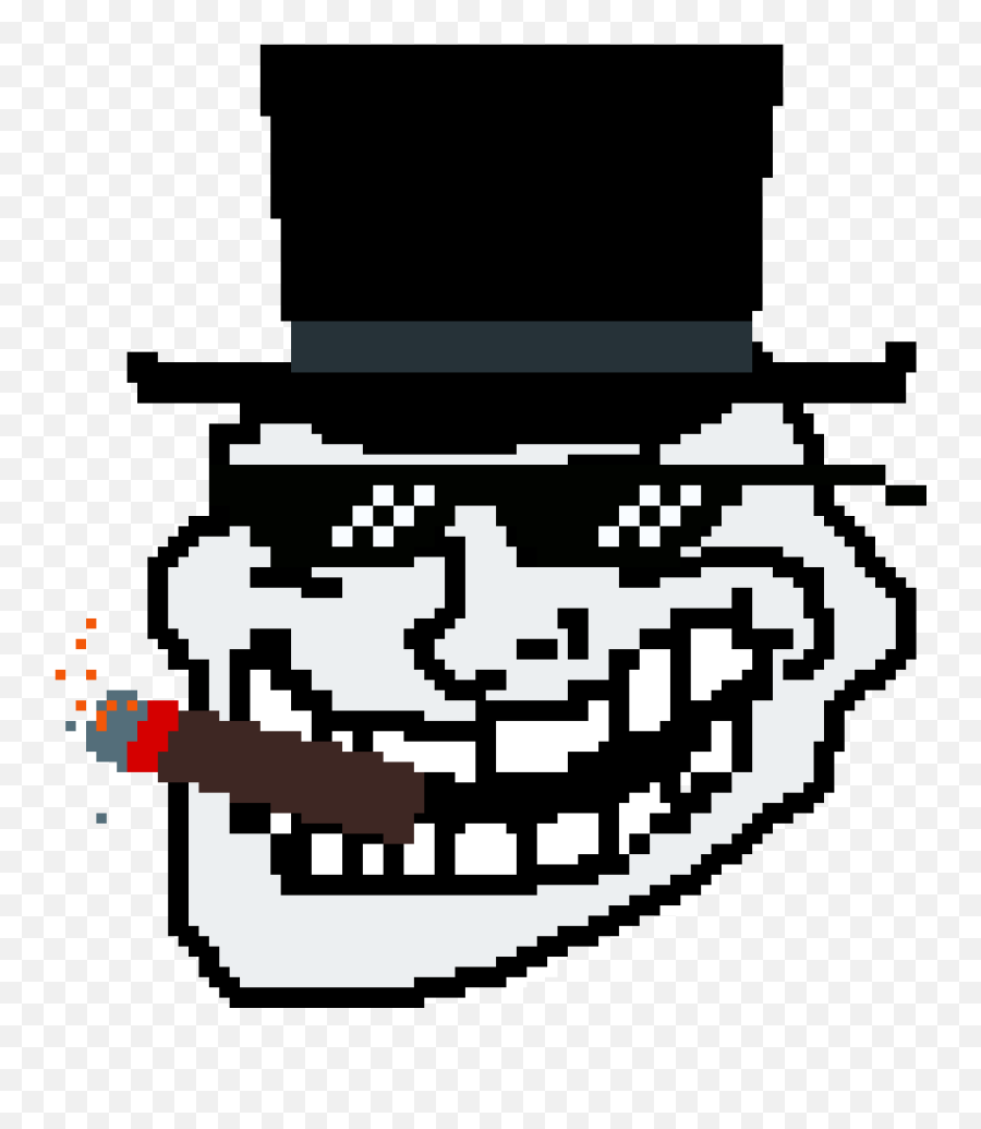 Trollface Png - Top Hat Mlg Glasses Cigar Trollface Troll Face With Mlg Glasses,Troll Face Png No Background