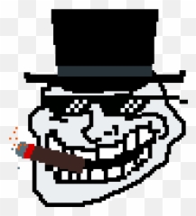 Trollface Png - Top Hat Mlg Glasses Cigar Trollface Face With