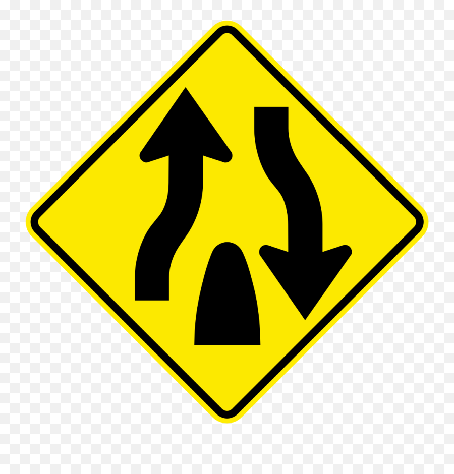 Divided Highway Sign Png Clipart - Divided Highway Road Sign,Highway Sign Png