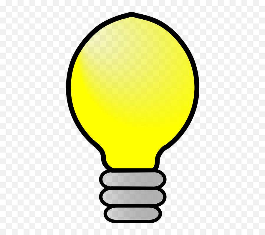 Incandescent Light Bulb Clip Art - Lampada Amarela Png,Light Bulb Clip Art Png
