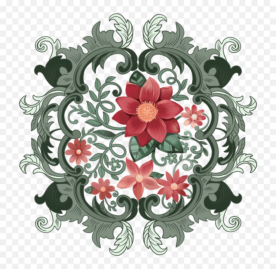 Red Flowers Ornament Clipart Free Download Transparent Png - Chrysanths,Red Flower Transparent