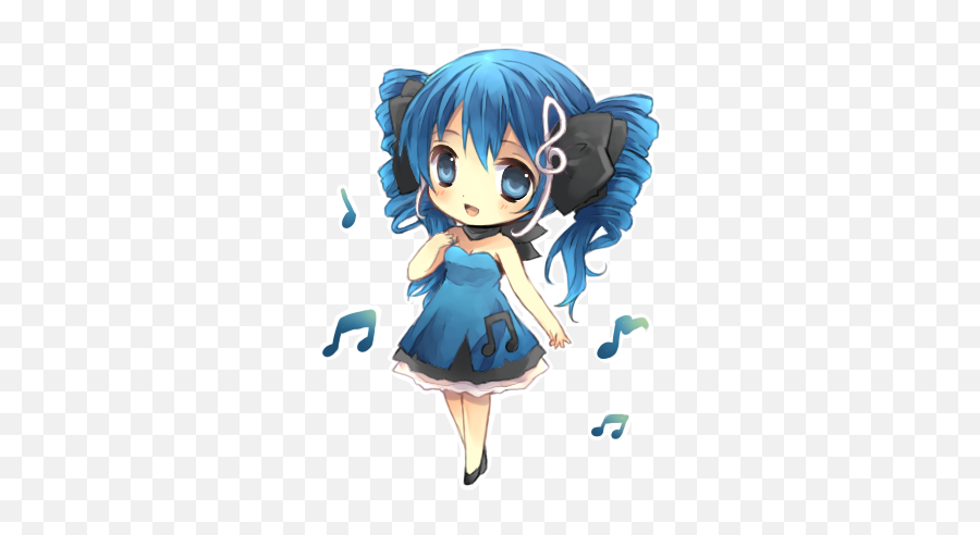 Anime White Hair Girl Png Transparent - Blue Hair Chibi Anime Girl,Cute Anime Girl Png