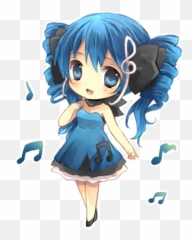 Anime White Hair Girl Png Transparent - Blue Chibi