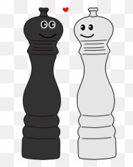 Pepper And Salt Shakers In Love Clipart - Cartoon Of Salt Pepper Png,Salt Shaker Png