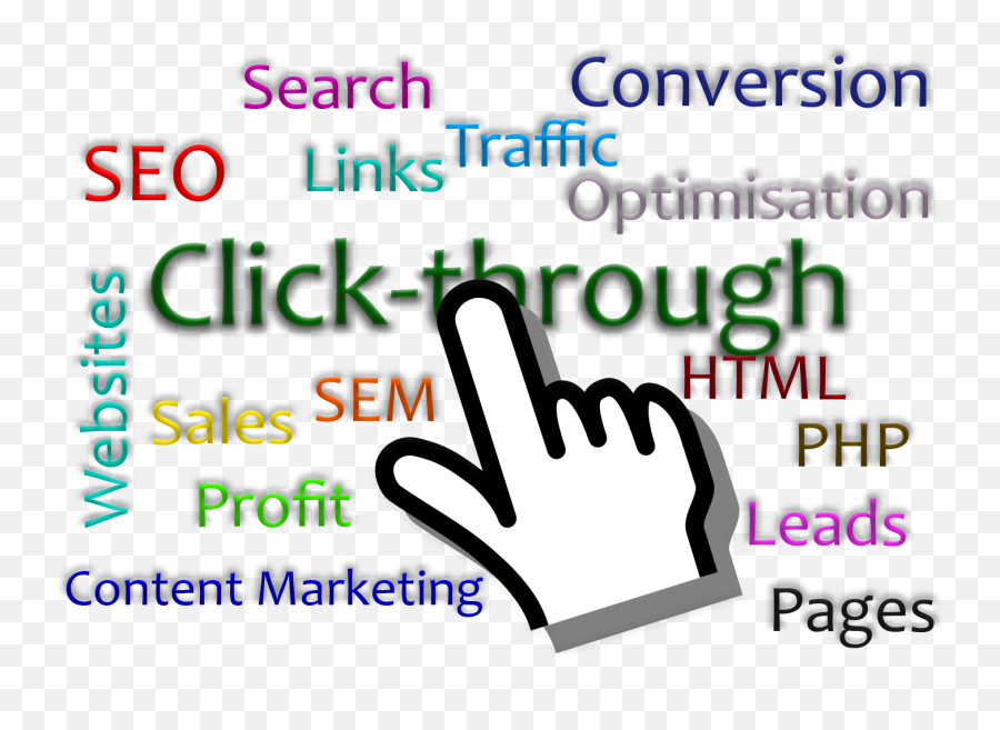 Download Hd Click - Through Seo Pointing Finger Transparent Pointing Finger Png,Pointing Finger Transparent Background