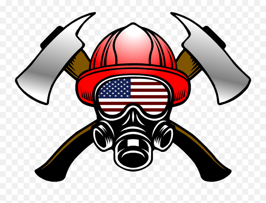Fire Helmet Flag Decals - Firefighter Png,Cartoon Fire Transparent
