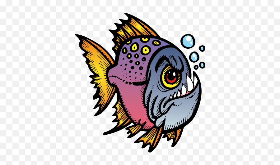 Printed Vinyl Angry Piranha Stickers Factory - Clip Art Png,Piranha Png