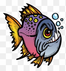 Printed Vinyl Angry Piranha Stickers Factory - Clip Art Png,Piranha Png