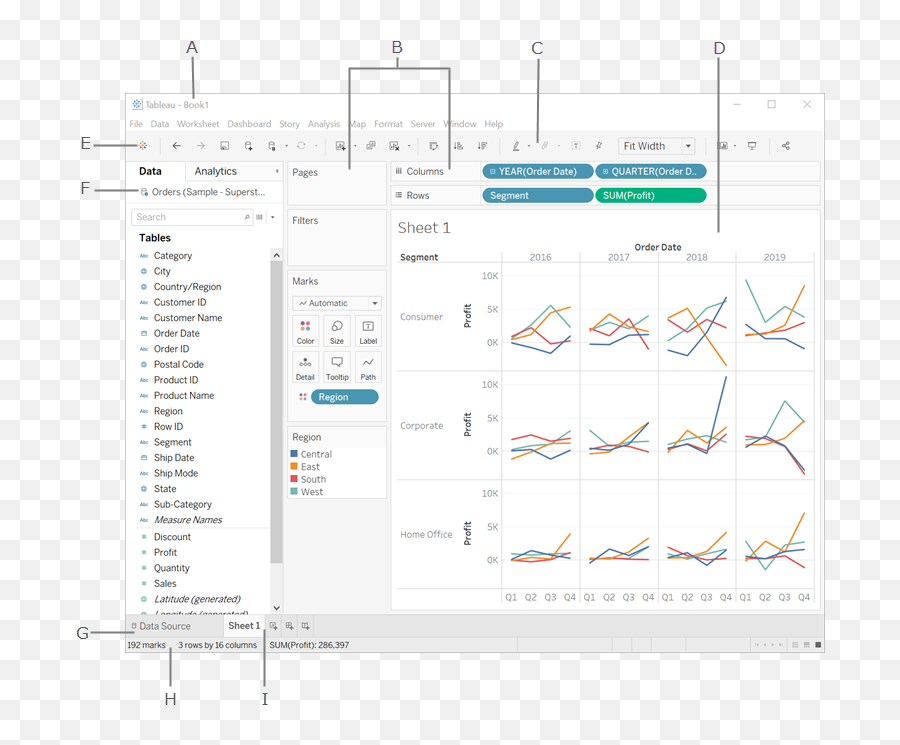 The Tableau Workspace - Tableau Vertical Png,Statusbar Icon