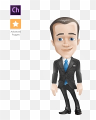 Business Icon Character Animator Puppet - Adobe Flat png