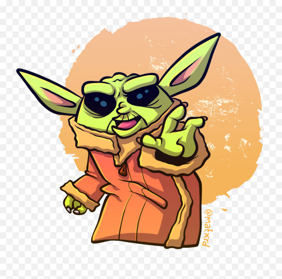 Star Wars Cute Baby Yoda Png Clipart Mart - Cartoon,Yoda Png - free  transparent png images 