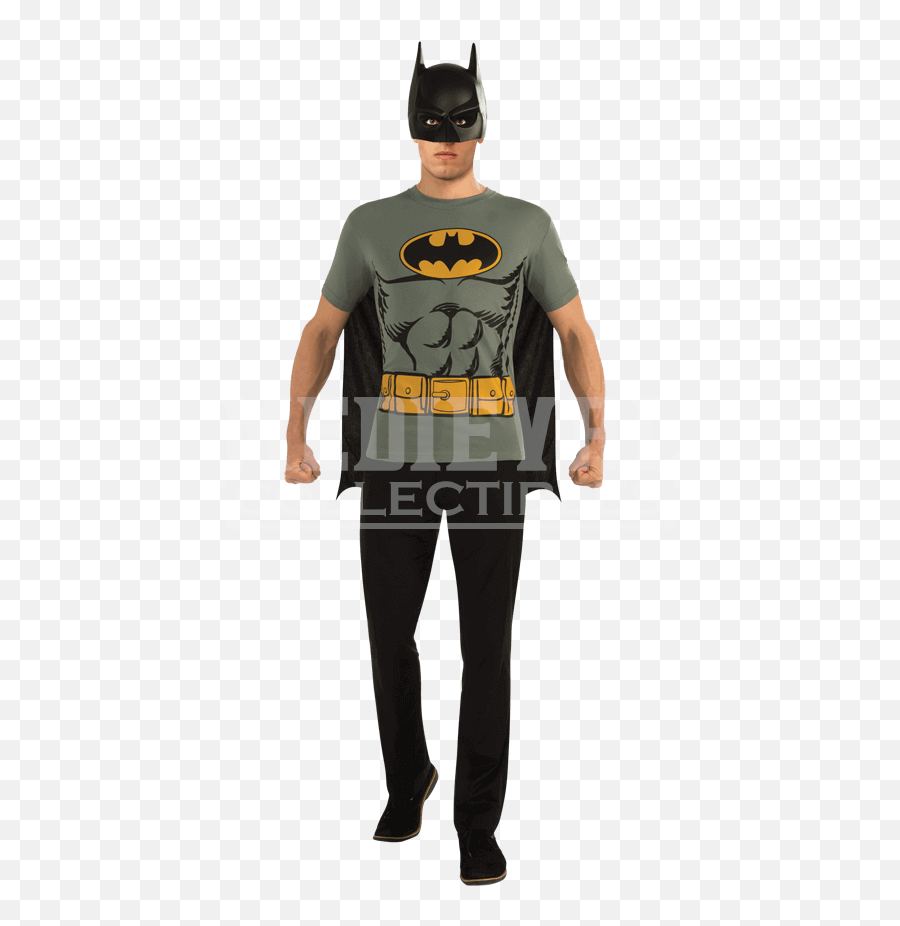Adult Batman Grey Cape T Shirt - Cheap Batman Costumes Png,Batman Mask Transparent