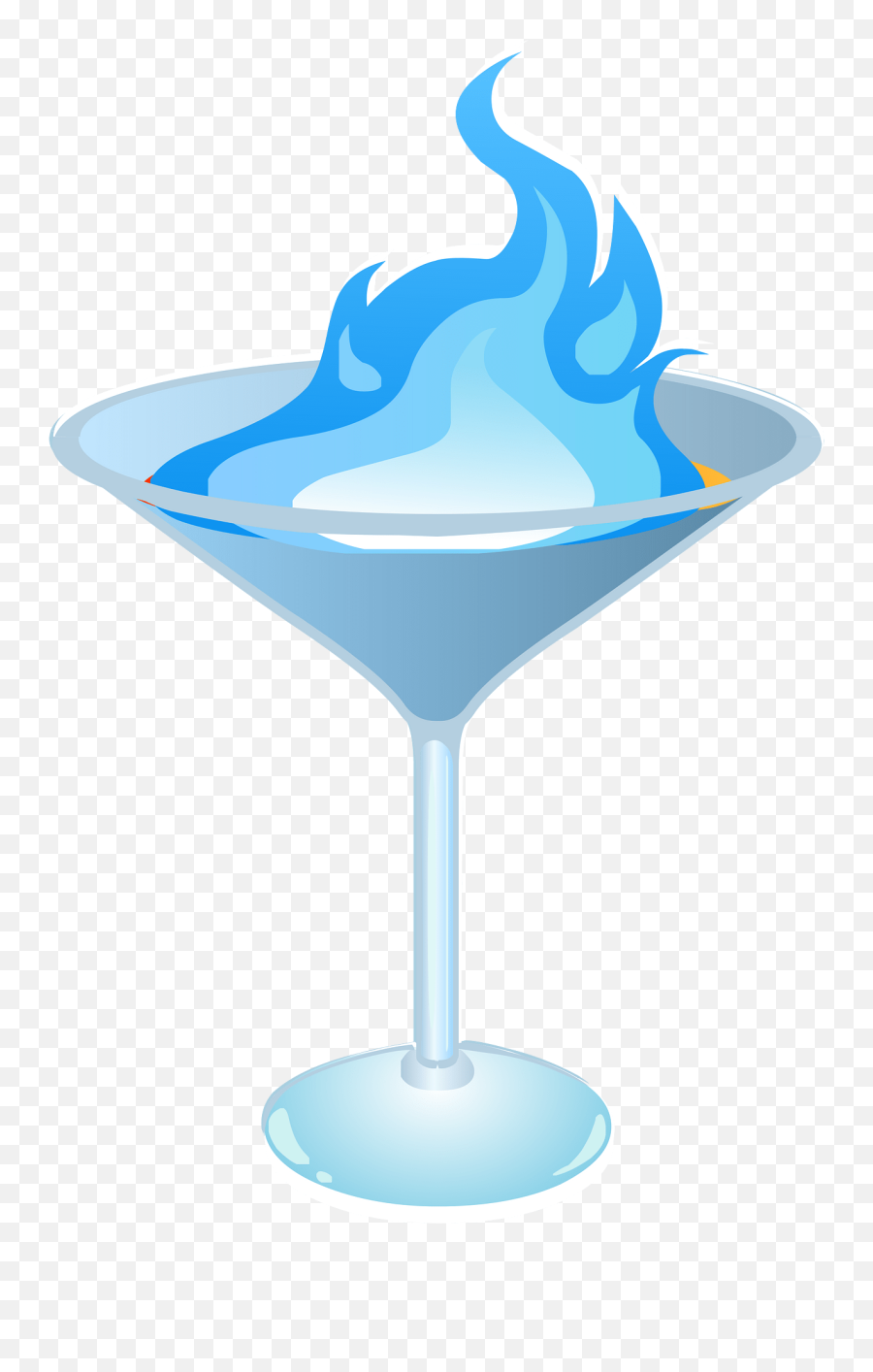 Burning Blue Fantasy Martini Clipart Free Download - Martini Glass Png,Martini Icon Png