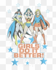 Wonder Woman Supergirl Batgirl Girls Do It Better Beach Towel - png