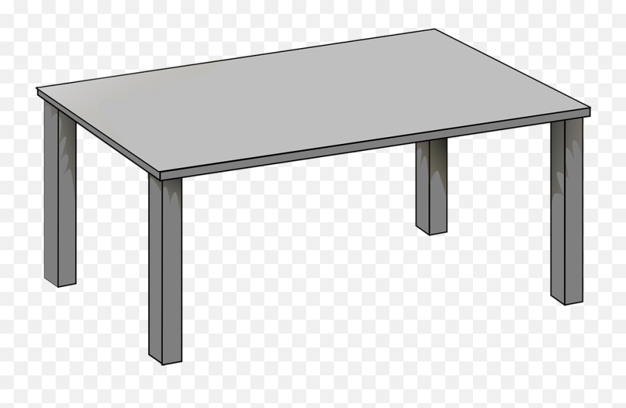 Table Grey Silver - Free Vector Graphic On Pixabay Rectangle Things Clipart Png,Tables Png