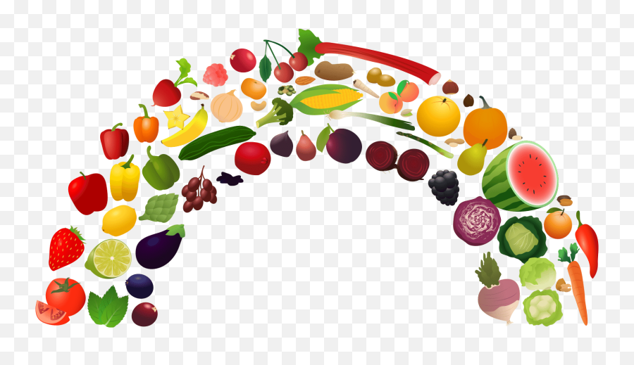 Rainbow Food Vegetable Png 2965 - Free Icons And Png Rainbow Fruit And Vegetables,Rainbow Clipart Transparent Background