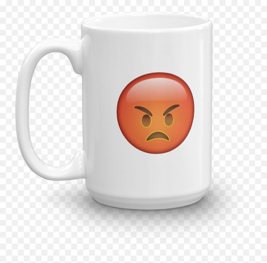 Angry Emoji Face 11oz 15 Oz Coffee Mug U2013 Mugsouk - Sisters Personalized Coffee Mugs Png,Coffee Emoji Png