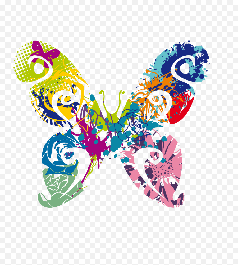Abstract Butterfly Vector Graphic - Colorful Butterfly Throw Abstract Butterfly Vector Png,Butterfly Vector Png